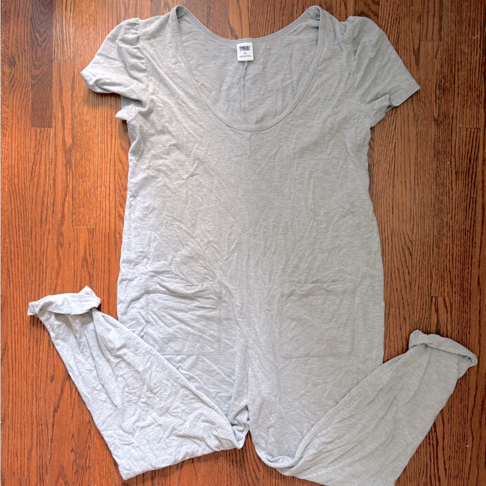 Smash + Tess Short-sleeve Romper, Grey, Small